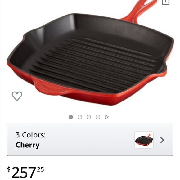 Le Creuset grill pan 10-1/4” Red - Picture 2 of 8